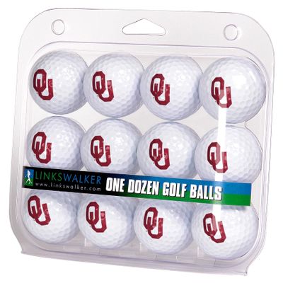 LinksWalker Oklahoma Sooners Golf Balls Gift Pack 12 2-Piece Regulation Size Balls