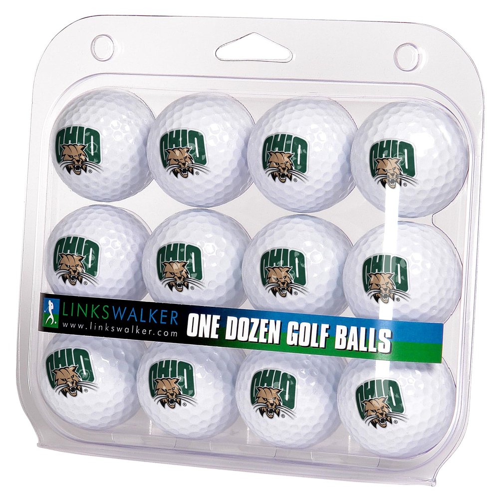 LinksWalker Ohio University Bobcats Golf Balls Gift Pack 12 2-Piece Regulation Size Balls
