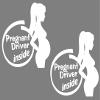 2 Pack - Pregnant Driver Inside - Expectant Mother | Decal Vinyl Sticker Graphics for Car Truck SUV Van Wall Window Laptop | 5.5" Width by 5.4" Height HGC2253.010 White view 1
