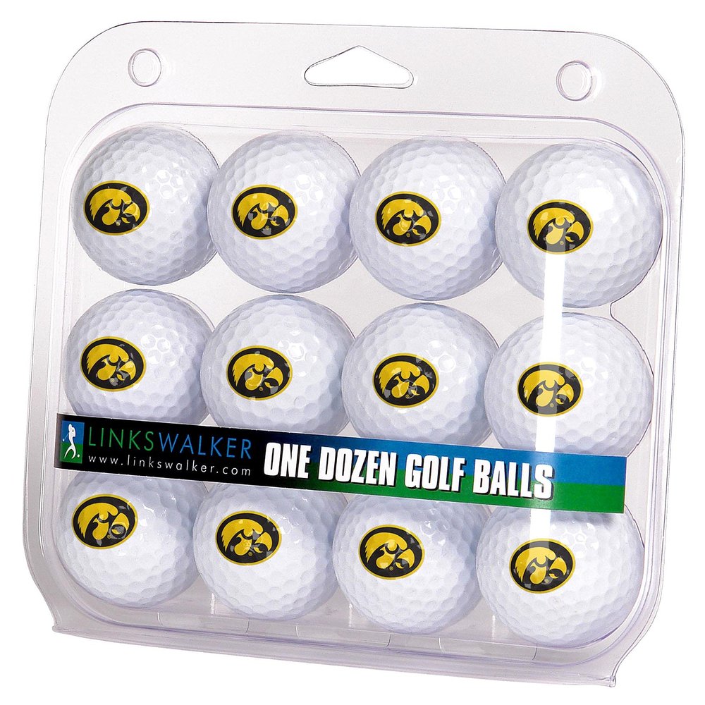 LinksWalker Iowa Hawkeyes Golf Balls Gift Pack 12 2-Piece Regulation Size Balls