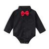 SOBOWO Baby Funeral Outfit Boy Infant Formal Dress Shirt Bodysuit Long Sleeve Button Up One-Piece Romper Jumpsuit Wedding Party 0-24M(18-24 Months, Black) view 1