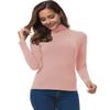 VOBCTY Womens Long Sleeve Turtleneck Lightweight Slim Active Shirt (22-Grey Pink, XL) view 2
