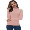 VOBCTY Womens Long Sleeve Turtleneck Lightweight Slim Active Shirt (22-Grey Pink, XL) view 3