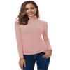 VOBCTY Womens Long Sleeve Turtleneck Lightweight Slim Active Shirt (22-Grey Pink, XL) view 4
