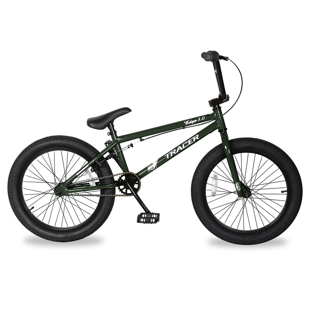 Tracer Edge Kids Freestyle BMX Bike, Entry and Intermediate Rider, Boys and Girls Bikes, 20-Inch Wheels, Hi-Ten Steel Frame, U Brake 2/3-Piece Crank Options Multiple Colors (Pearl Green, 3.0)