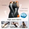 Santic Women Triathlon Suit Back Zipper tri Suit Padded One-Piece Sleeveless Swimsuits Quick-Dry(Orange,M) view 4