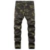 DGKaxiyaHM Men's Stretch Camo Biker Casual Pants Elastic Waist Regular Fit Camouflage Trousers Distressed Washed Cargo Pants (Army Green,40.00,5,OZ) view 2