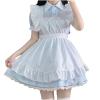 XUNRYAN Women's Two Pieces Outfits Cute Maid Dress with Apron Fancy Dresses Halloween Costume Lolita Dress Ball Gown Light Blue view 1