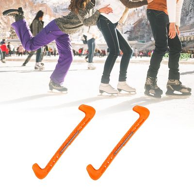 BORDSTRACT Ice Skate Blade Guards, 1 Pair Plastic Adjustable Ice Hockey Skate Blade Cover, Skate Protector for Figure Skating, Ice Hockey, Adults, Kids, 7 Colors(Yellow)