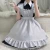 XUNRYAN Women's Two Pieces Outfits Cute Maid Dress with Apron Fancy Dresses Halloween Costume Lolita Dress Ball Gown Black view 3