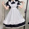 XUNRYAN Women's Two Pieces Outfits Cute Maid Dress with Apron Fancy Dresses Halloween Costume Lolita Dress Ball Gown Black view 4