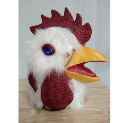 Shop Love Realistic Chicken Mask with Blink Light Effect, Novelty Furry Rooster Mask,Animal Mask for Halloween Christmas Costume Party Props