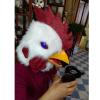 Shop Love Realistic Chicken Mask with Blink Light Effect, Novelty Furry Rooster Mask,Animal Mask for Halloween Christmas Costume Party Props view 3