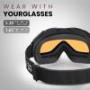 OutdoorMaster Ski Goggles OTG - Over Glasses Ski/Snowboard Goggles for Men, Women & Youth - 100% UV Protection (Blackframe Orangelens VLT65%) view 2