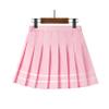 easyforever Girls Striped Pleated Skirt Scooter Skater Tennis School Uniform A-line Mini Skirt Japanese Skort Skirt Pink 7-8 Years view 3