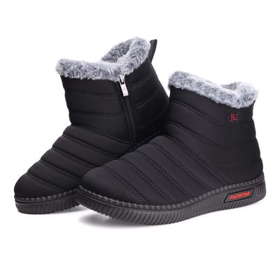 TEMOFON Womens Snow Boots Winter: Black Warm Fur Lined Ankle Booties Outdoor Anti-Slip Waterproof Comfortable Snow Boots for Women Size 8.5