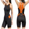 Santic Women Triathlon Suit Back Zipper tri Suit Padded One-Piece Sleeveless Swimsuits Quick-Dry(Orange,L) view 1