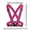 UNYNY 2 Pack Large Size Adjustable Running Reflective Vests, High Visibility Safety Reflective Gears and 2 Pack Reflective Gear Wristbands for Night Running, Biking,Hiking,Jogging and Dog Walking view 2