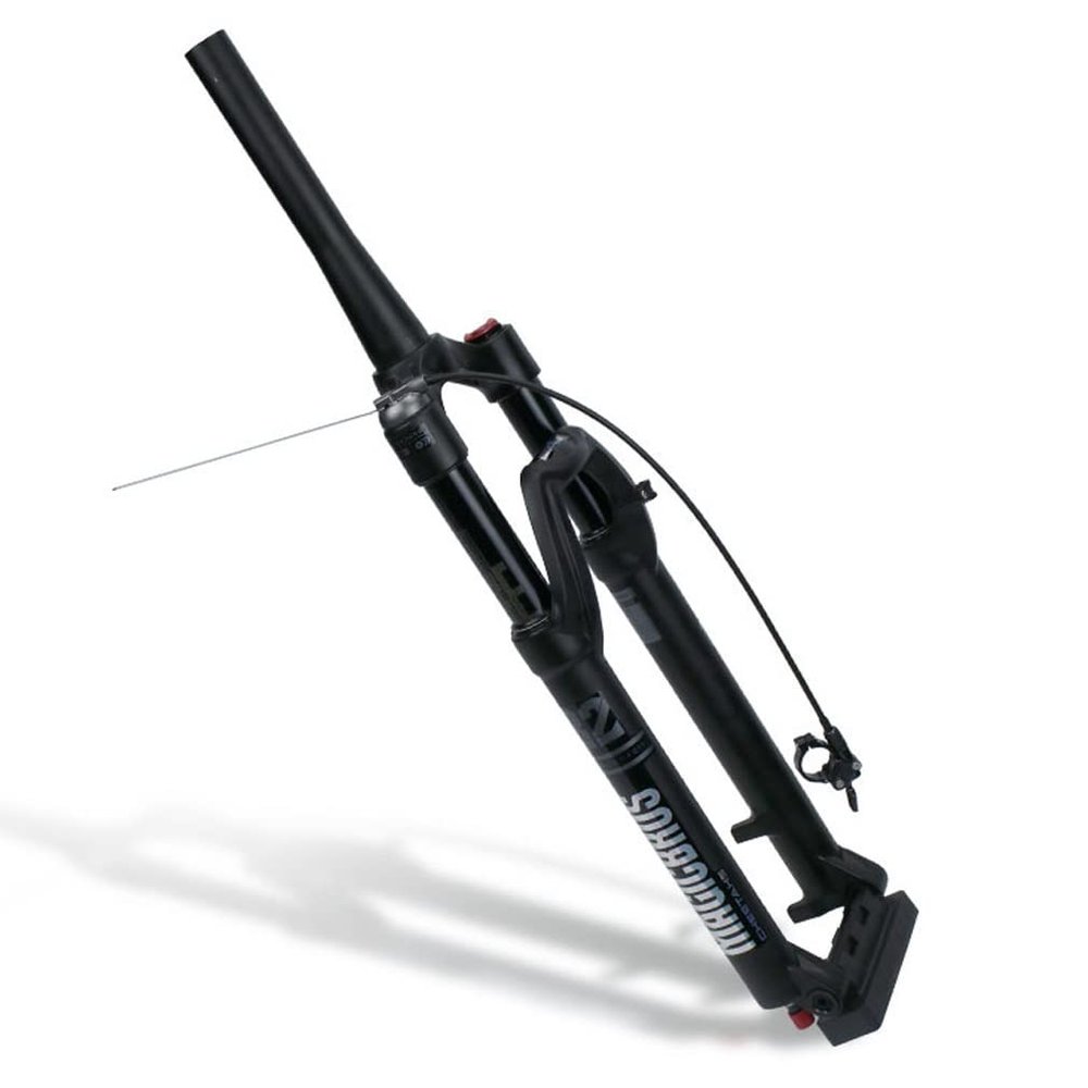 HSQMA 26/27.5/29 Inch Mountain Bike Suspension Forks Travel 80mm Air Fork Rebound Adjust Thru Axle Bike Front Fork 1-1/8'' Straight/Tapered Romete Lockout