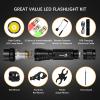 ULTRAFIRE Tactical Flashlights Predator Light with Interchangeable (Red, Green, White), 1200 Lumen LED Spotlight Light Hunting Flashlight with Picatinny Scope Mount and Pressure Switch, GF-K001 view 2