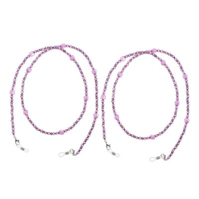 Ciieeo 2pcs Handmade Beading Chain Glasses Holder Hanging Neck Chain for Glasses Stylish Eyewear Retainer for Daily Use for Sports Outdoor Activities and Fashionable Design
