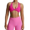 Aoxjox Women's Workout Sports Bras Fitness Metamorph Sienna Twist Bra Yoga Crop Tank (Rose Red, Large) view 1