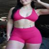 Aoxjox Women's Workout Sports Bras Fitness Metamorph Sienna Twist Bra Yoga Crop Tank (Rose Red, Large) view 2