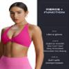 Aoxjox Women's Workout Sports Bras Fitness Metamorph Sienna Twist Bra Yoga Crop Tank (Rose Red, Large) view 4