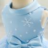 Loloda Baby Girls Pageant Snowflake Bowknot Princess Dresses Toddler Formal Christmas Party Dress Sky Blue 4-5 Years view 3