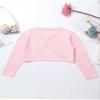 Jhaoyu Kids Girls Knit Long Sleeve One Button Bolero Shrugs Cardigan Sweater Cover-Up for Wedding Party Casual Dress Pink 13 Years view 4