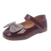Summer and Autumn Fashion Girls Casual Shoes Bow Rhinestones Flat Bottom Dress Nation Shoes for (Wine, 2-2.5 Years) view 1
