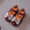 Summer and Autumn Fashion Girls Casual Shoes Bow Rhinestones Flat Bottom Dress Nation Shoes for (Wine, 2-2.5 Years) view 2