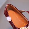 Summer and Autumn Fashion Girls Casual Shoes Bow Rhinestones Flat Bottom Dress Nation Shoes for (Wine, 2-2.5 Years) view 4
