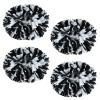 Supkiir 4Pcs Cheerleading Pom Poms for Cheerleader Costume Women, 2 Pair Cheer Pompoms for Boy Girl School Sports Games Team Spirit Cheering Dancing (Black White) view 1