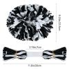 Supkiir 4Pcs Cheerleading Pom Poms for Cheerleader Costume Women, 2 Pair Cheer Pompoms for Boy Girl School Sports Games Team Spirit Cheering Dancing (Black White) view 3
