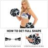 Supkiir 4Pcs Cheerleading Pom Poms for Cheerleader Costume Women, 2 Pair Cheer Pompoms for Boy Girl School Sports Games Team Spirit Cheering Dancing (Black White) view 4