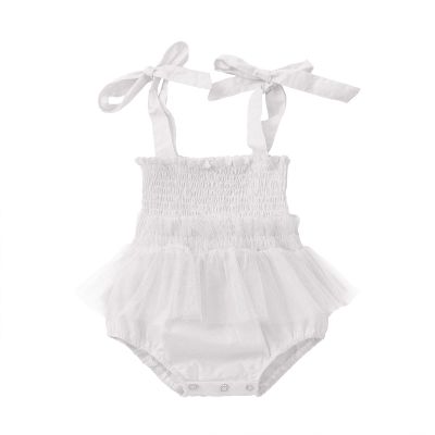 Beach Newborn Solid One-Piece Swimsuit Strap Swimwear Bathing Bow Baby Girls Girls Little Girl (White, 6-12 Months)