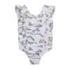 Bathing Beach Dinosaur One-Piece Girls Print Toddler Baby Swimwear Ruffles Kids Girls Bathing Suits (Green, 4-5 Years) view 1