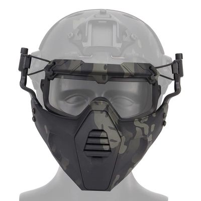 Tactical Fast Helmet Mount Mask with Detachable Goggles Outdoor Airsoft Paintball Shooting Sports Gear