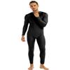 Sywiyi Men's Long Sleeve Zipper Bodysuit High Neck One Piece Unisex Adult Spandex Unitard Dancewear Black X-Large view 2