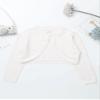Jhaoyu Kids Girls Knit Long Sleeve One Button Bolero Shrugs Cardigan Sweater Cover-Up for Wedding Party Casual Dress White 8 Years view 3