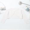 Jhaoyu Kids Girls Knit Long Sleeve One Button Bolero Shrugs Cardigan Sweater Cover-Up for Wedding Party Casual Dress White 8 Years view 4