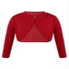 Jhaoyu Kids Girls Knit Long Sleeve One Button Bolero Shrugs Cardigan Sweater Cover-Up for Wedding Party Casual Dress Red 8 Years view 1
