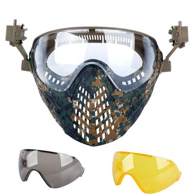 Tactical Fast Helmet Mount PC Mask with Goggles Outdoor Airsoft Paintball Shooting Sports Gear