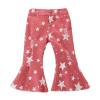 Waist Kids Toddler Girls Bell Jeans Bottoms Printing Star Baby Denim High Girls Pants 9-12 Month Boy (Pink, 2-3 Years) view 1