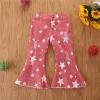 Waist Kids Toddler Girls Bell Jeans Bottoms Printing Star Baby Denim High Girls Pants 9-12 Month Boy (Pink, 2-3 Years) view 3