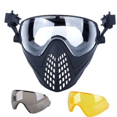 Tactical Fast Helmet Mount PC Mask with Goggles Outdoor Airsoft Paintball Shooting Sports Gear