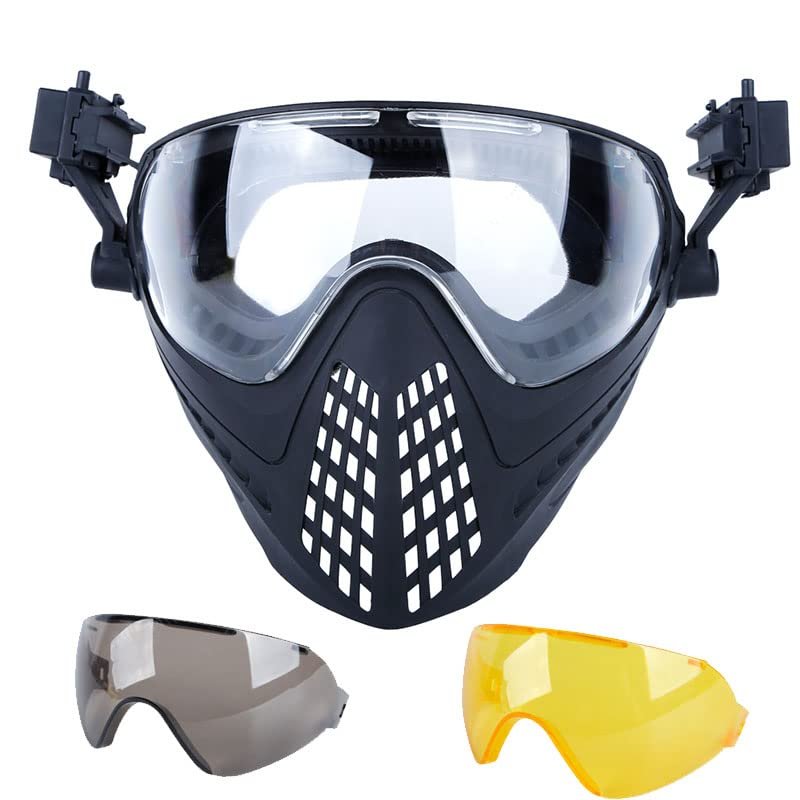 Tactical Fast Helmet Mount PC Mask with Goggles Outdoor Airsoft Paintball Shooting Sports Gear