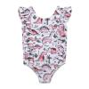 Bathing Beach Dinosaur One-Piece Girls Print Toddler Baby Swimwear Ruffles Kids Girls Bathing Suits (Pink, 4-5 Years) view 1