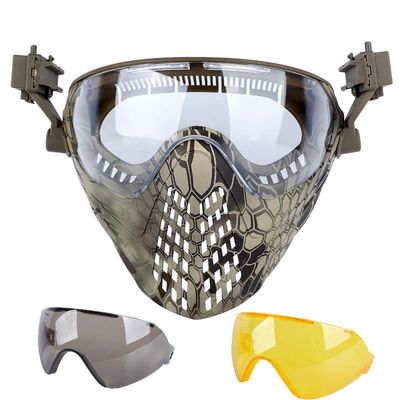 Tactical Fast Helmet Mount PC Mask with Goggles Outdoor Airsoft Paintball Shooting Sports Gear